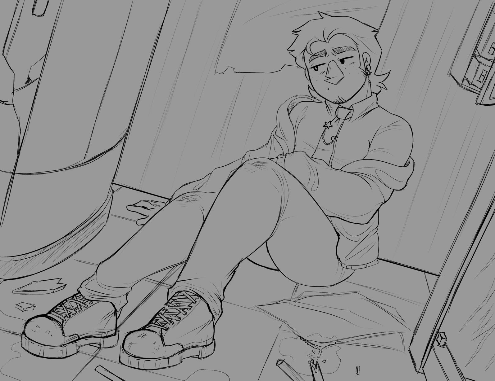 Sketch of Khonjin from a Khonjin House AU